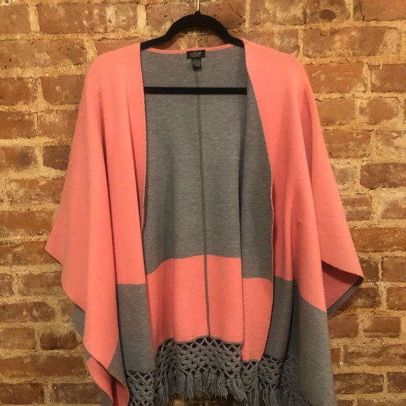 Anthropologie | Colorblock kimono in gray/pink - Picture 5 of 6